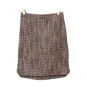 Ann Taylor wool blend tweed textured midi pencil skirt career office size 6